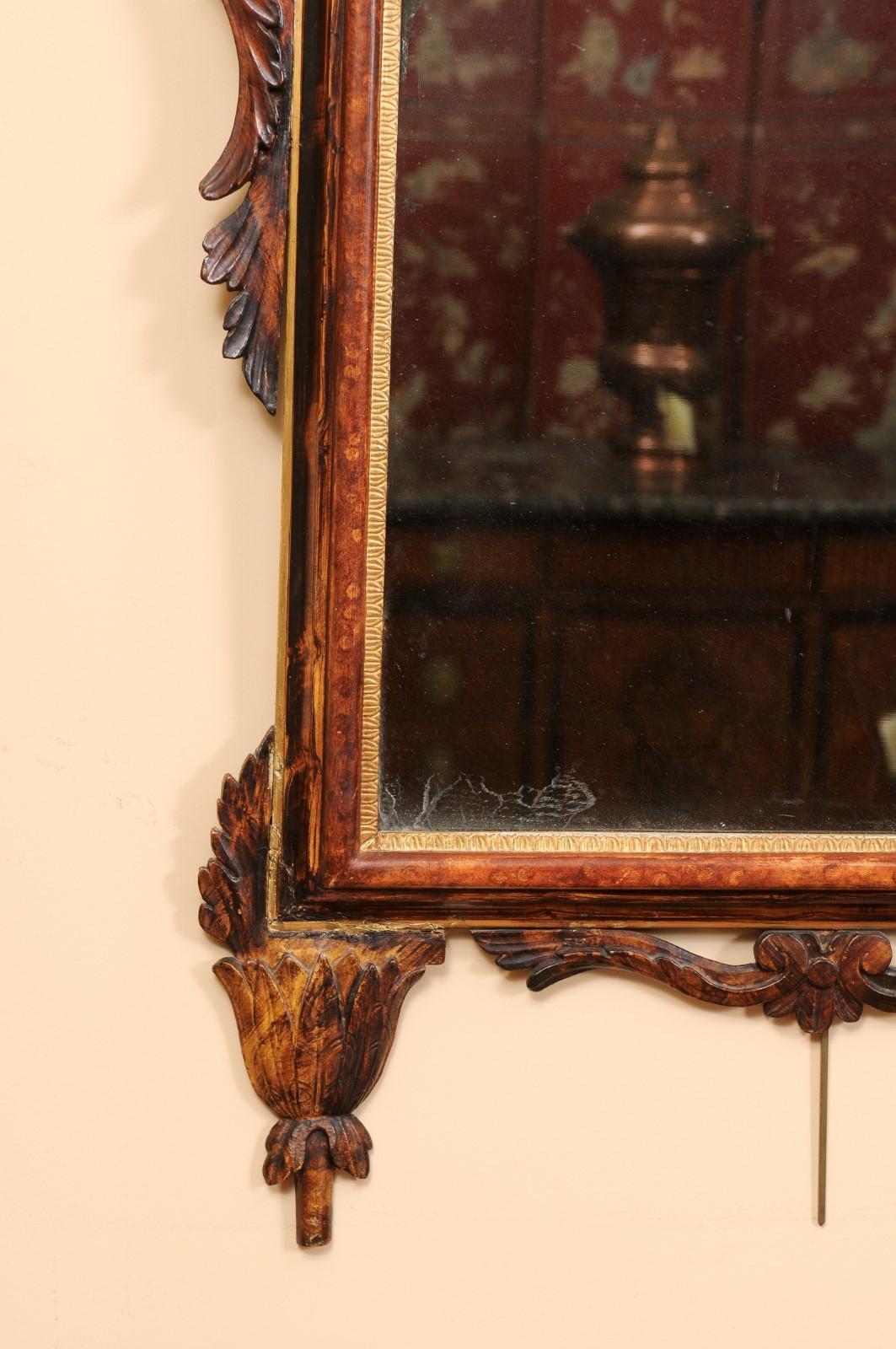 Wood Pair of 19th Century Italian Neoclassical Faux Grain Painted Mirrors  For Sale