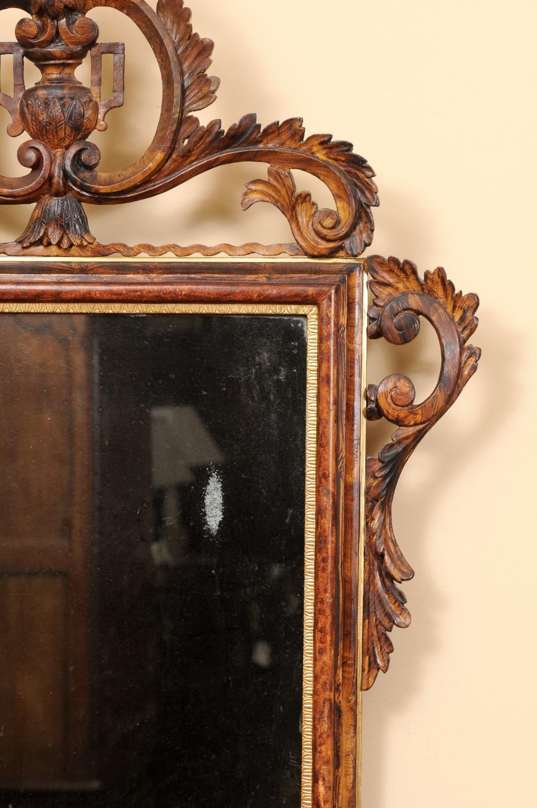 Pair of 19th Century Italian Neoclassical Faux Grain Painted Mirrors  For Sale 3