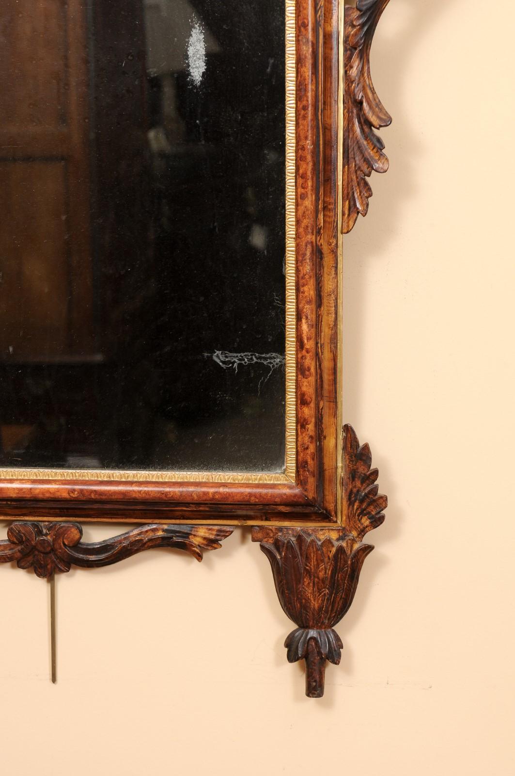 Pair of 19th Century Italian Neoclassical Faux Grain Painted Mirrors  For Sale 4