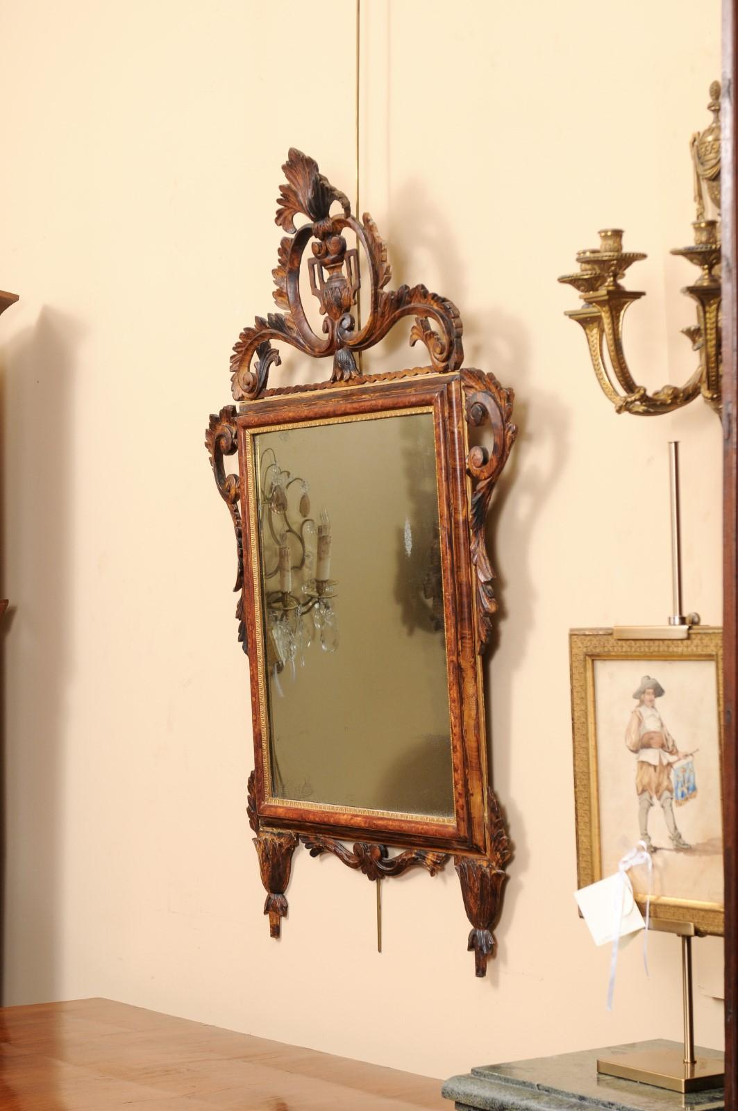 Pair of 19th Century Italian Neoclassical Faux Grain Painted Mirrors  For Sale 5