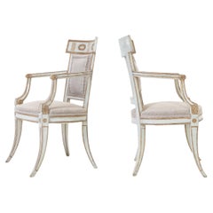 Pair of 18th Century Italian Original Paint and Gilt Chairs