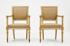 Pair of 18th Century Italian Painted and Gilt Armchairs