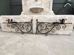 Pair of 18th Century Italian Painted Wrought Iron Wall Mounted Candle Holders