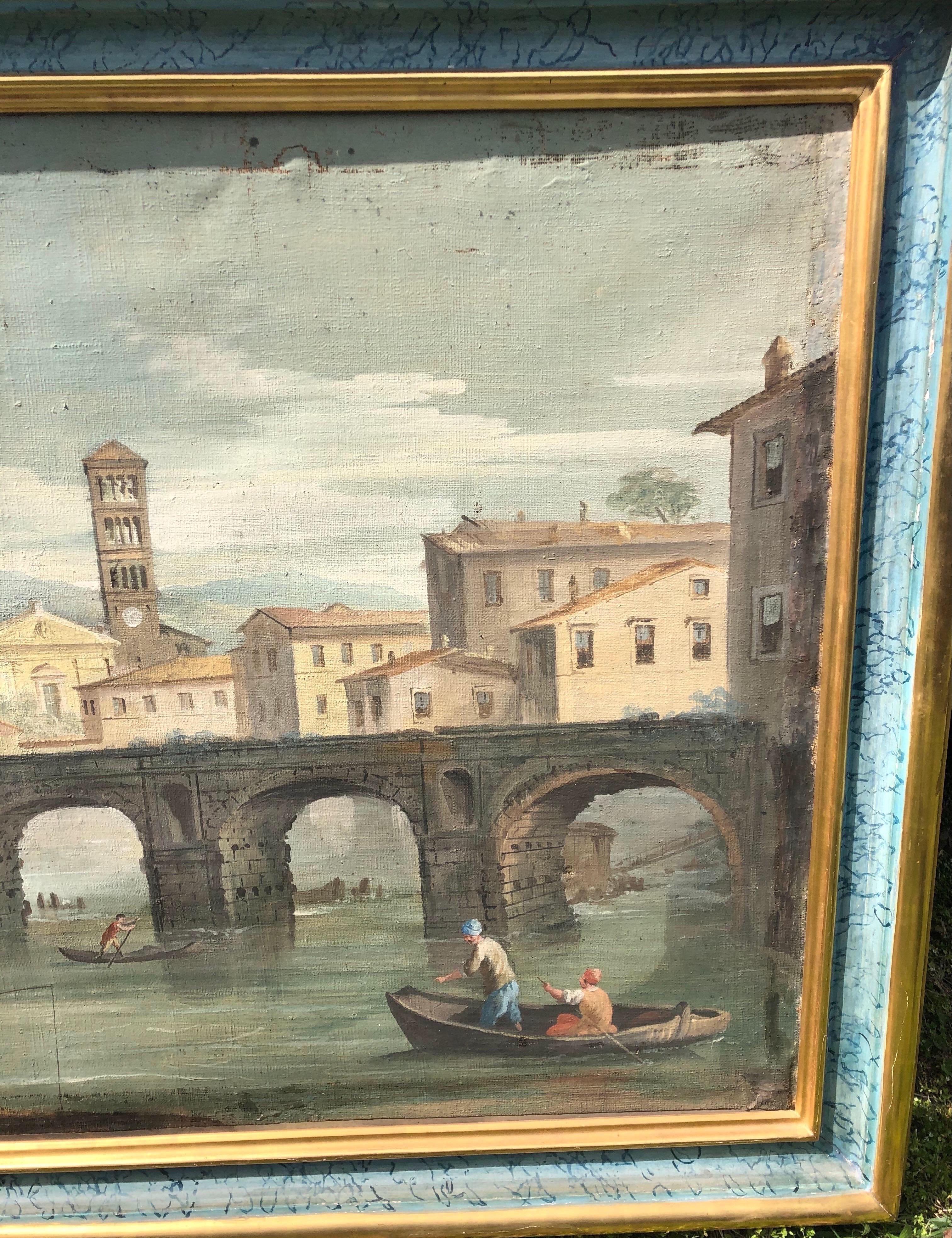 Pair of 18th Century Italian Paintings on Hand Woven Linen 5