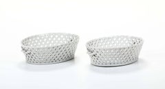 Pair of 18th Century Italian Perforated White Porcelain Baskets