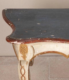 Pair of 18th Century Italian Rococo Painted Consoles with Original Polychrome De