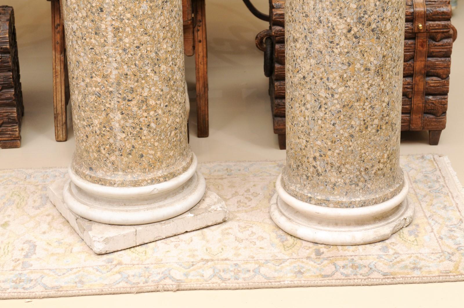 Pair of 18th Century Italian Scagliola Pedestals ca. 1780 8