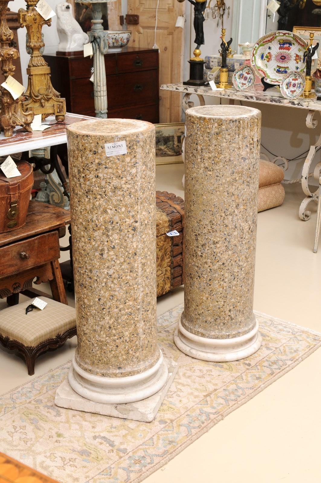 Pair of 18th Century Italian Scagliola Pedestals ca. 1780 9