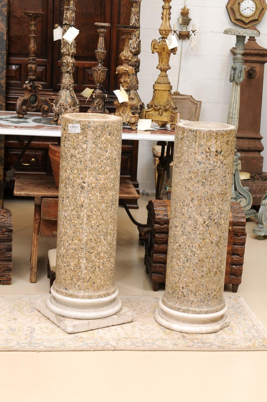 Pair of 18th Century Italian Scagliola Pedestals ca. 1780 5