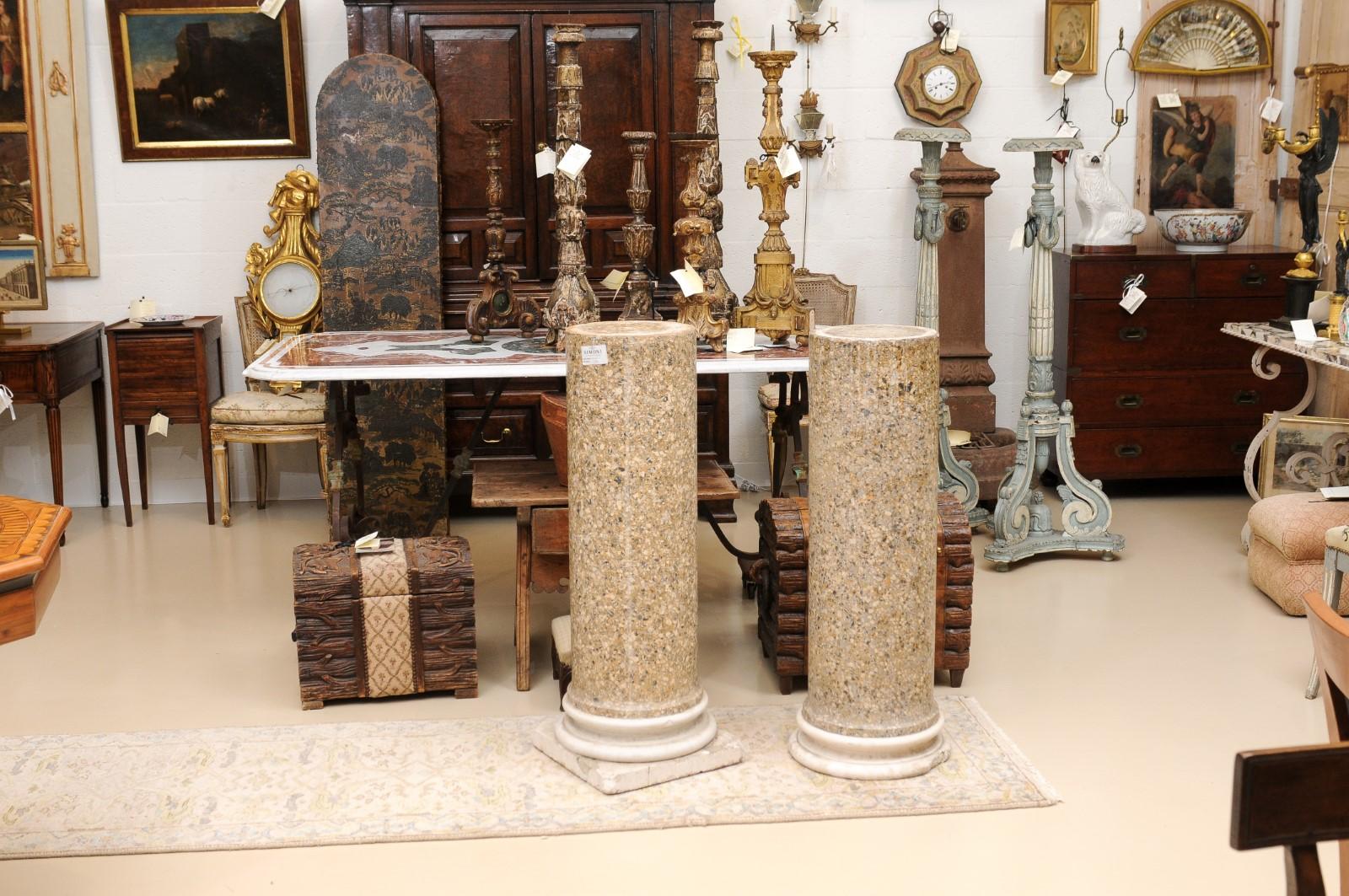 Pair of 18th Century Italian Scagliola Pedestals ca. 1780 6