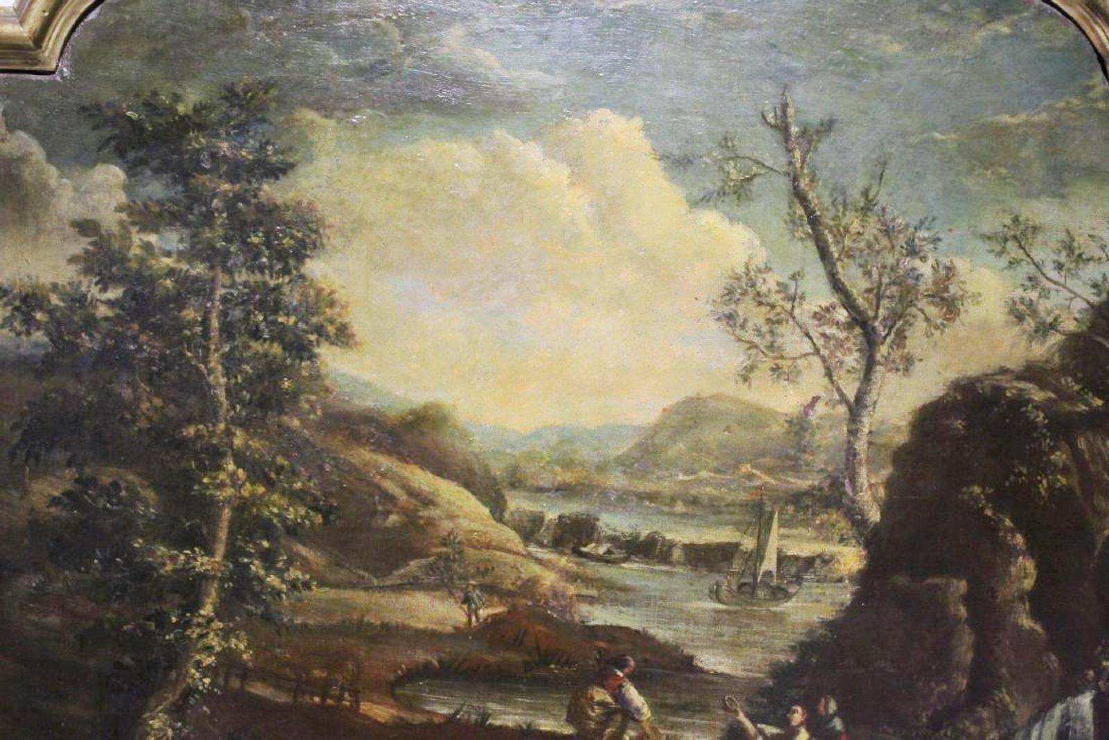 Pair of 18th Century Italian School Oil on Canvas Paintings 4