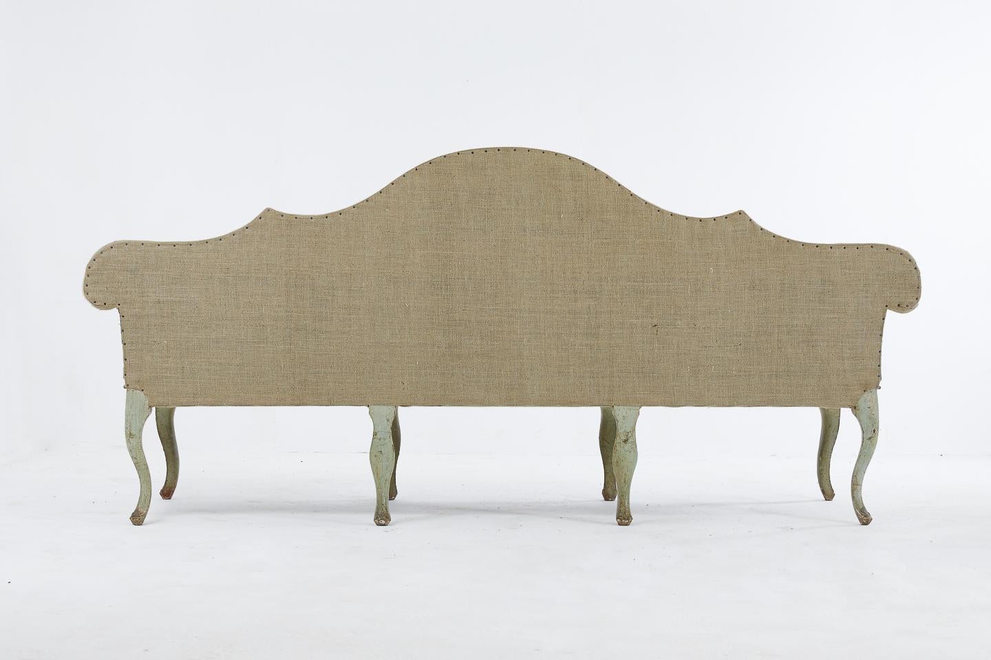 Pair of 18th Century Italian Sofas in Original Paint and Giltwood 6