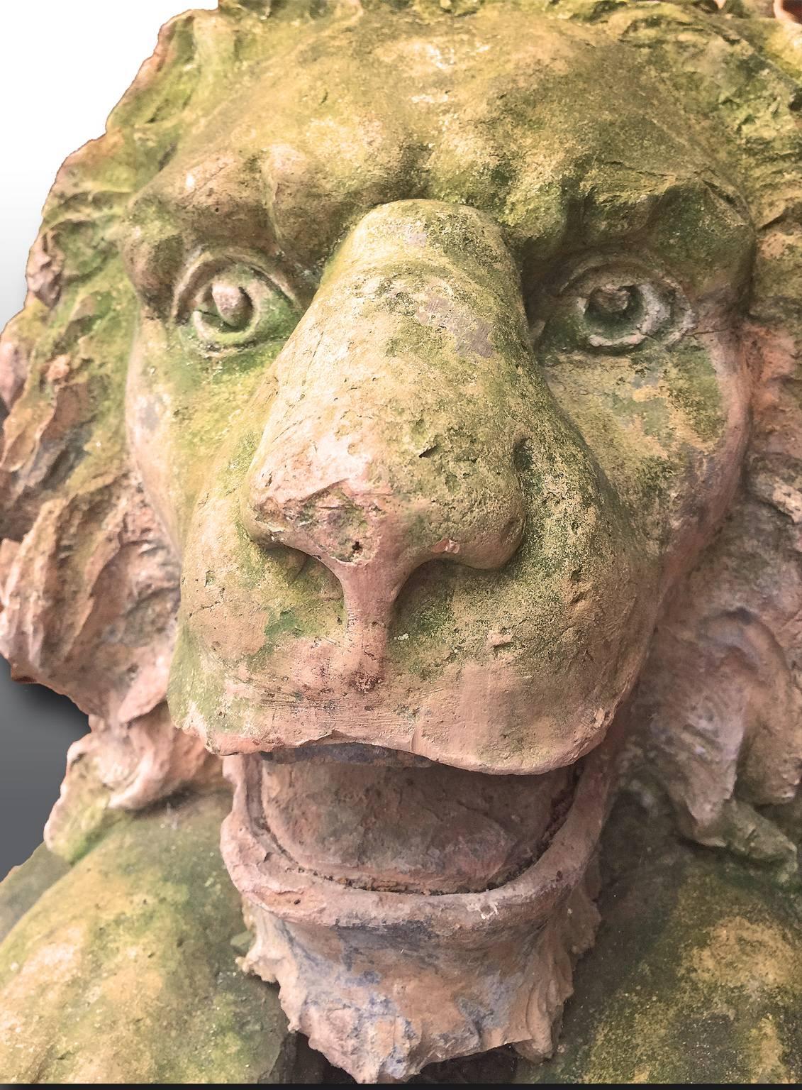 Pair of 18th Century Italian Terracotta Lion Sculptures available separately 2
