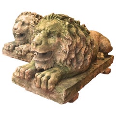 Pair of 18th Century Italian Terracotta Lion Sculptures available separately