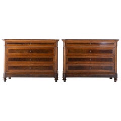 Pair of 18th Century Italian Walnut Commodes