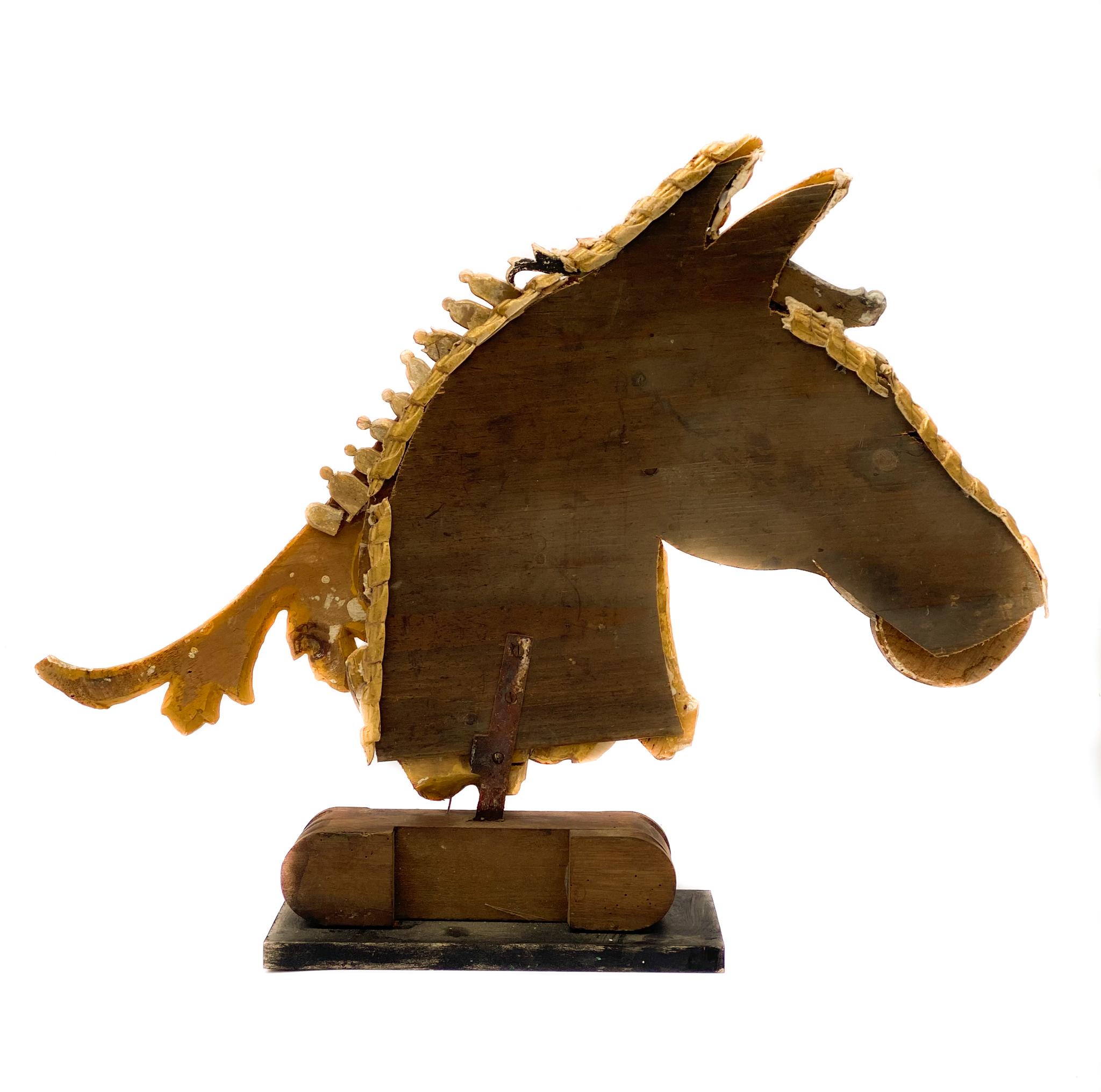 18th Century and Earlier Pair of 18th Century Italian Water-Gilt Fragment Horse Head Sculptures For Sale