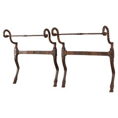 Pair of 18th Century Italian Wrought Iron Daybed ends.