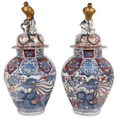 Coppia di vasi Arita Imari giapponesi del XVIII secolo