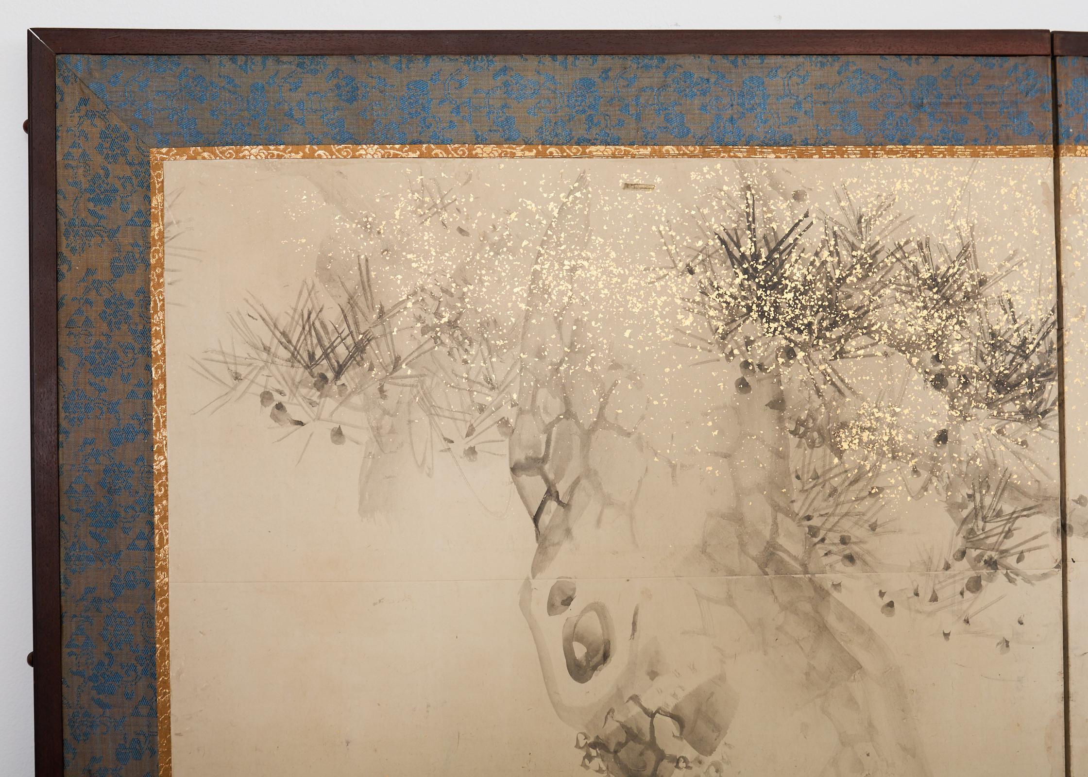 Pair of 18th Century Japanese Edo Screens of Chinese Immortals For Sale 1