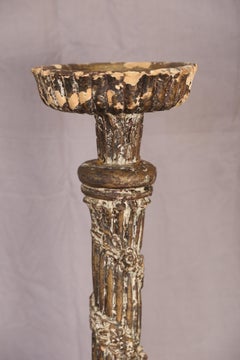 Pair of 18th Century Large Carved Candlesticks