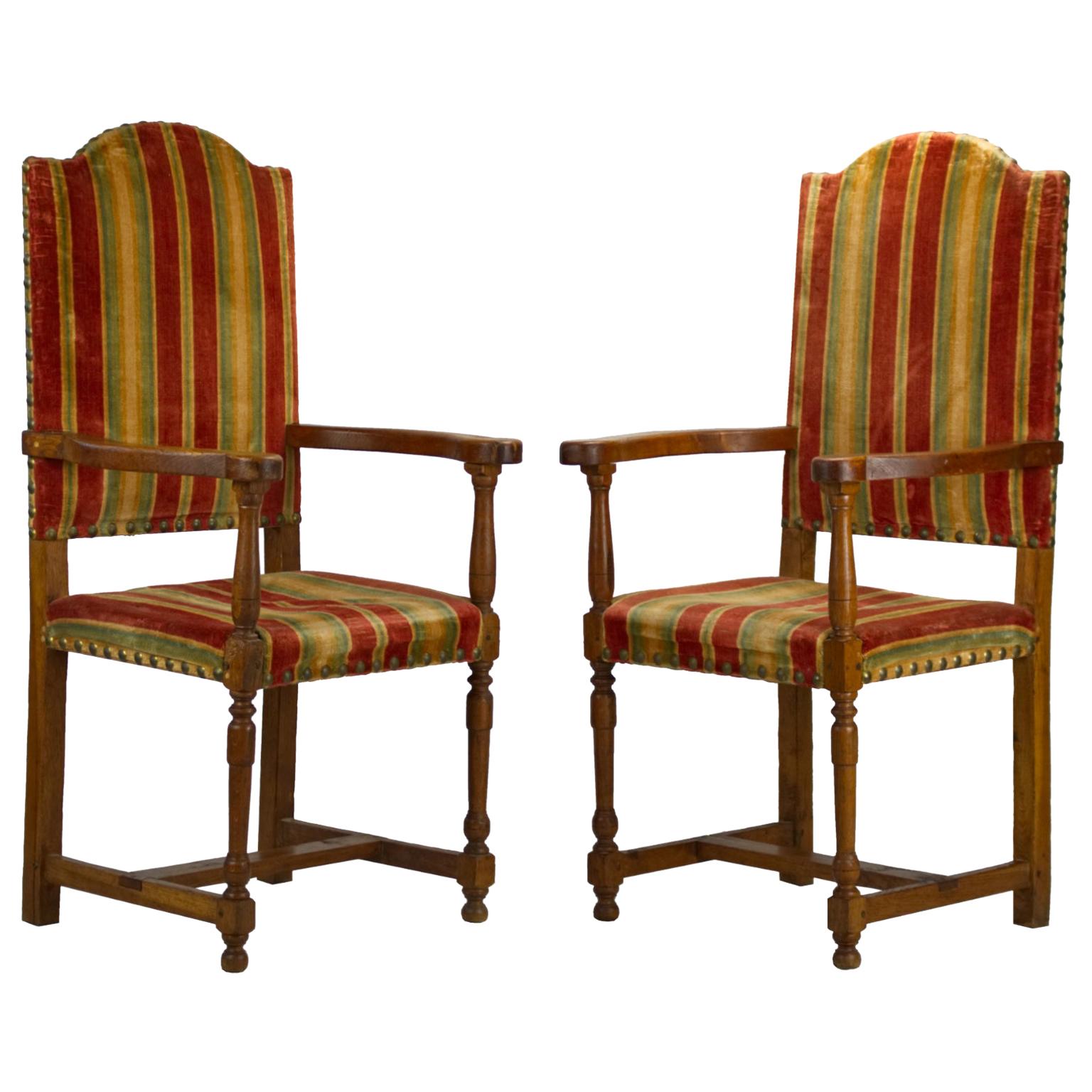 Pair of 18th Century Louis XIII Antique Armchairs