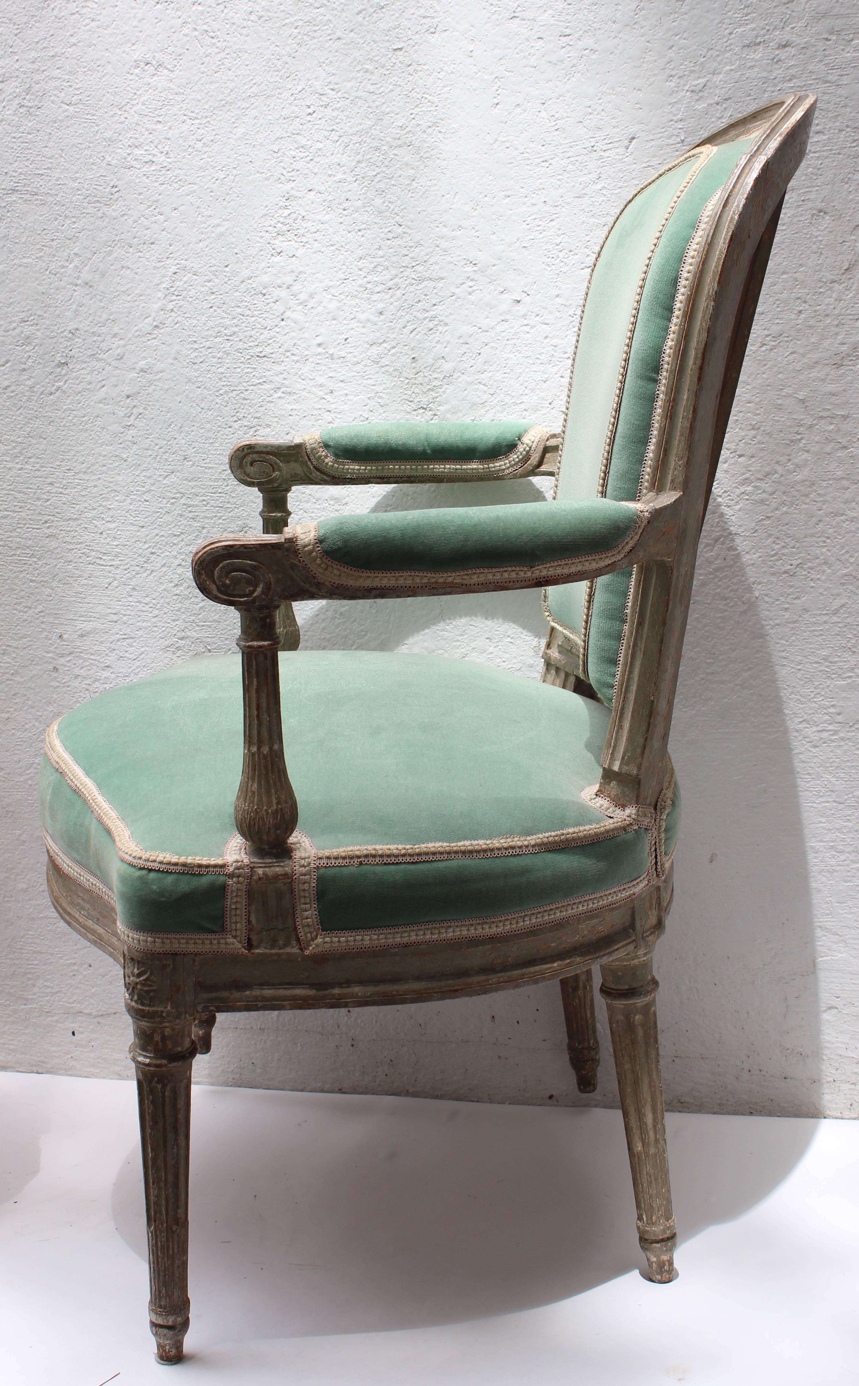 Pair of 18th Century Louis XVI Fauteuils Attributed to Georges Jacob For Sale 6