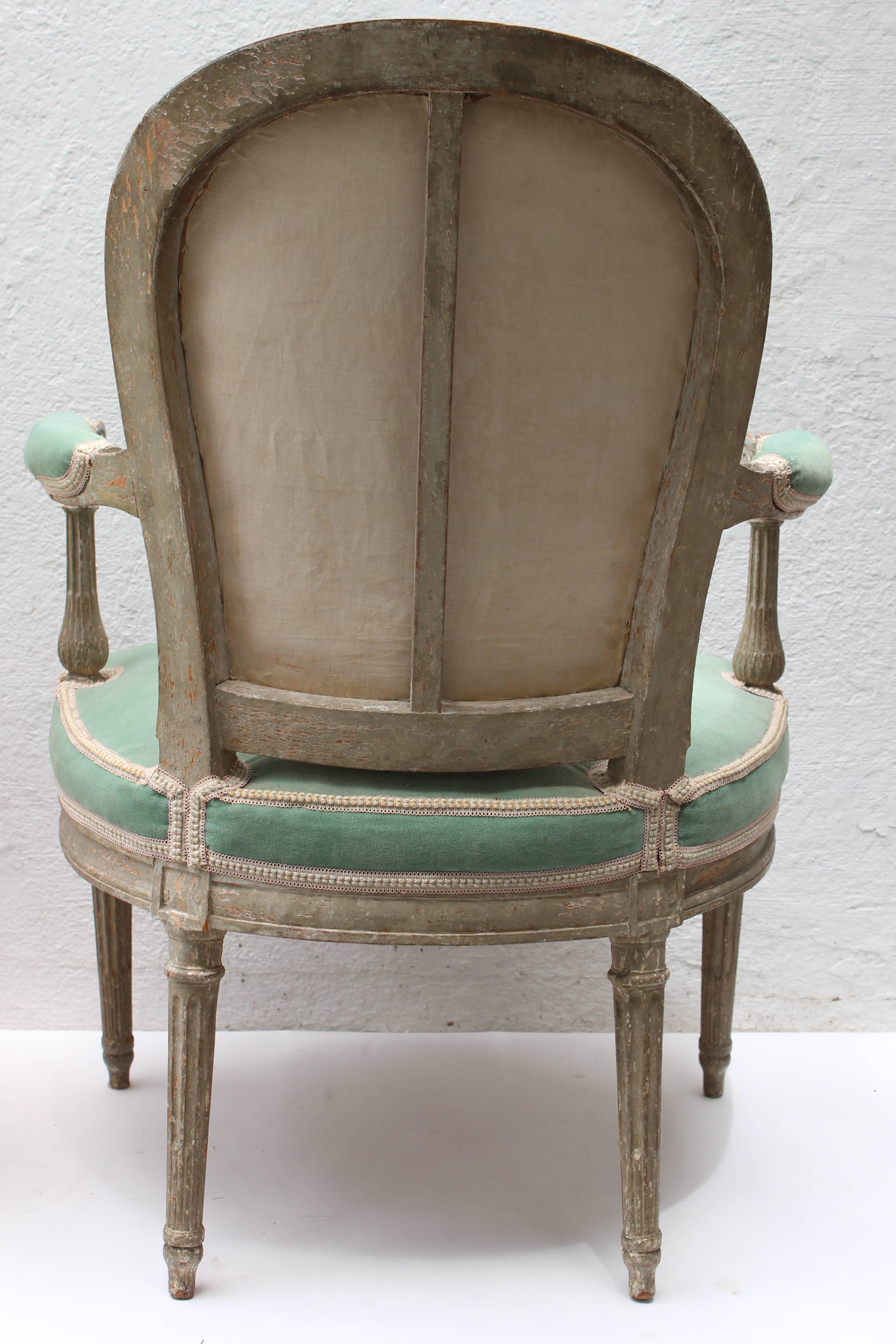 Pair of 18th Century Louis XVI Fauteuils Attributed to Georges Jacob For Sale 7