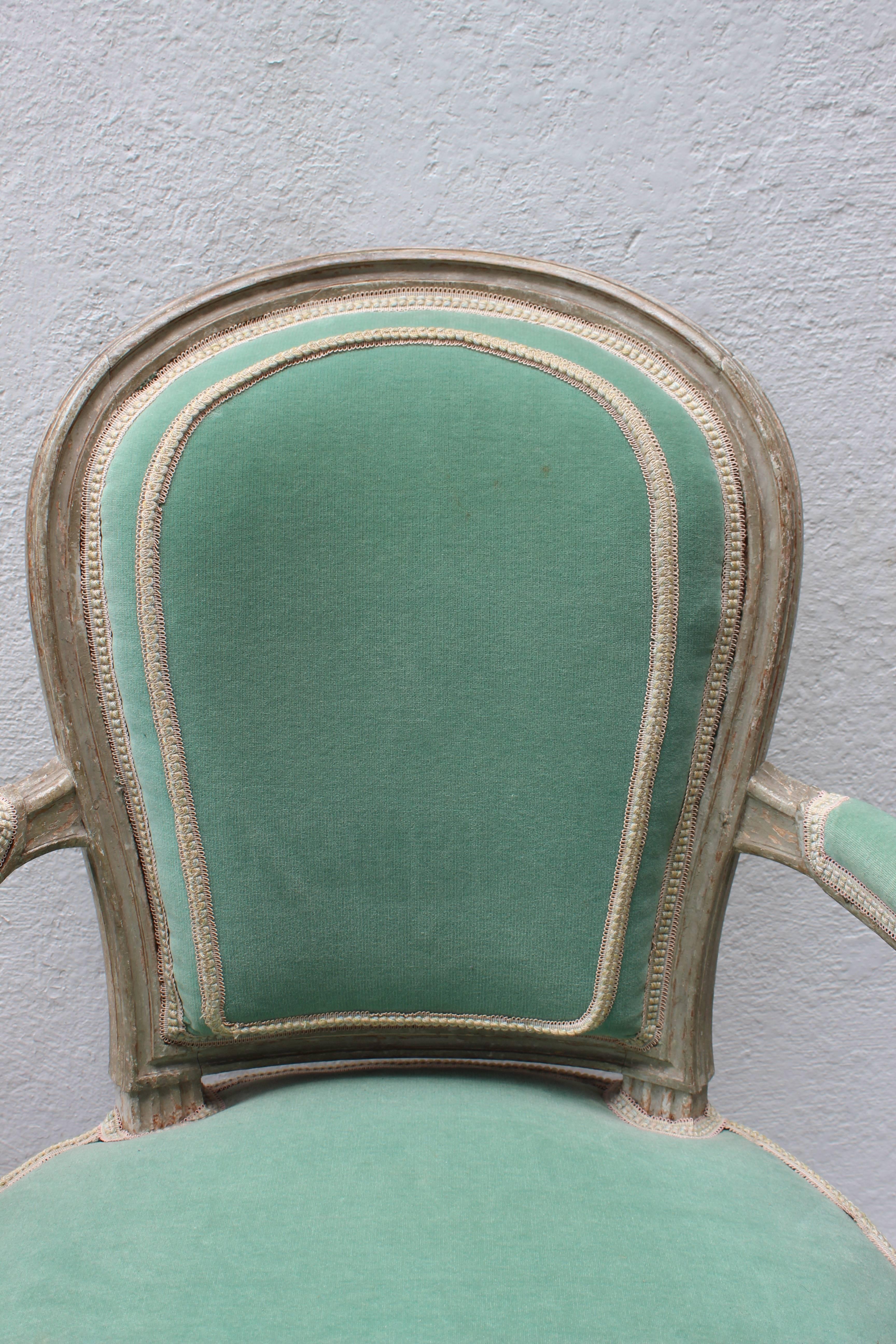 Late 18th Century Pair of 18th Century Louis XVI Fauteuils Attributed to Georges Jacob