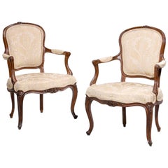 Pair of 18th Century Louis XV Period Fauteuils