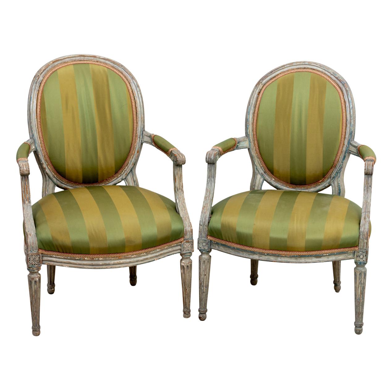 Pair of 18th Century Louis XV Style Armchairs