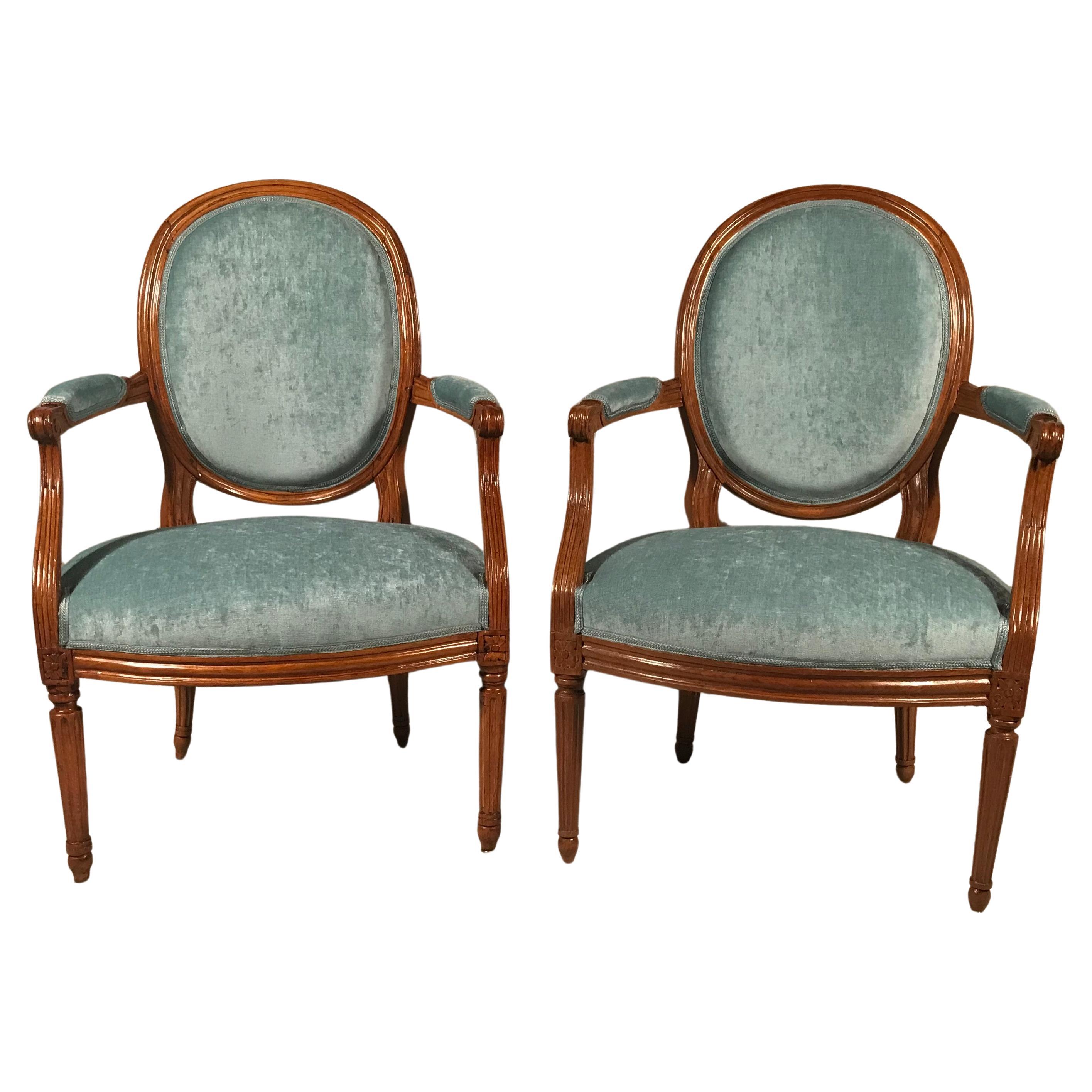 Pair of 18th century Louis XVI Armchairs, Provincial France For Sale