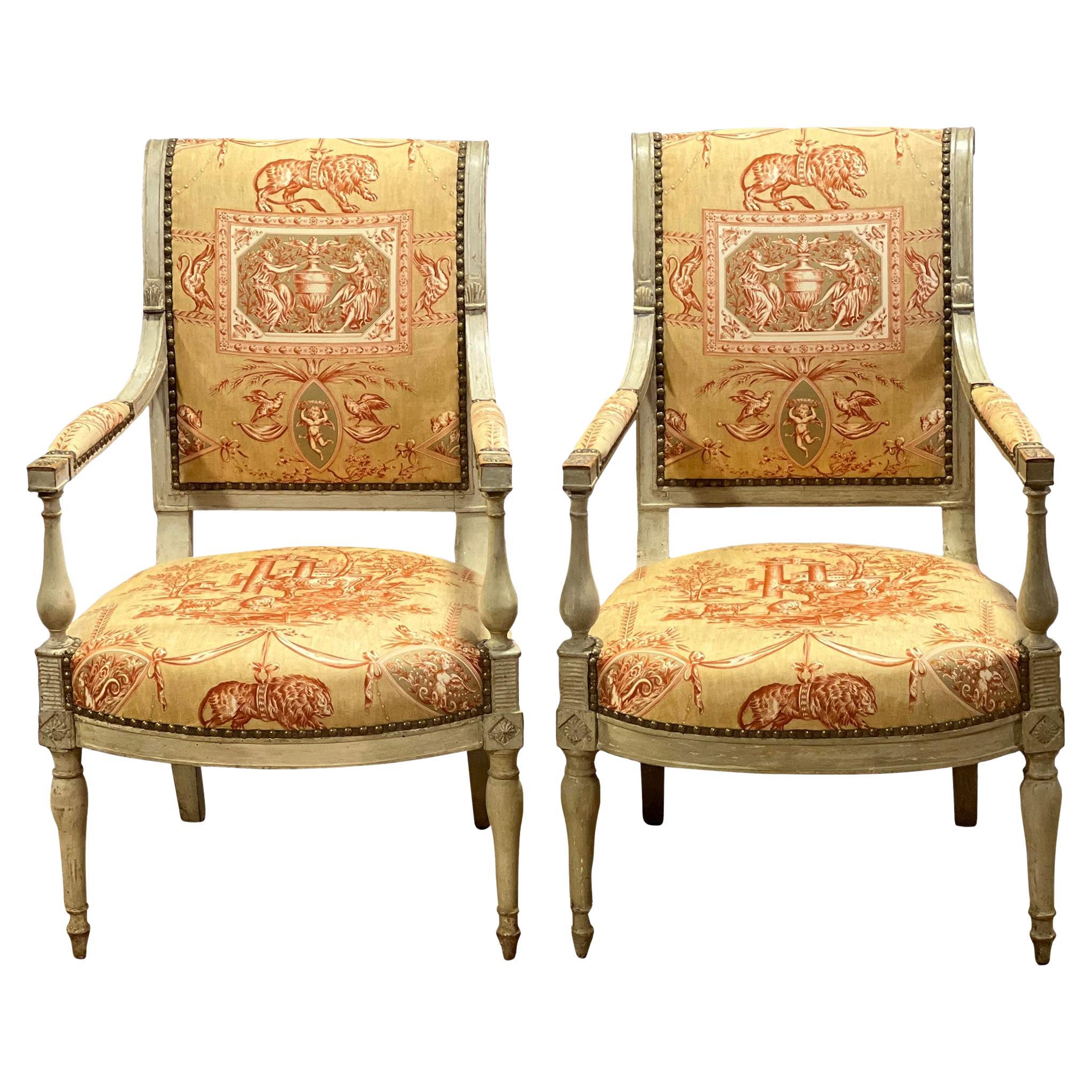 Pair of 18th Century Louis XVI Chairs For Sale