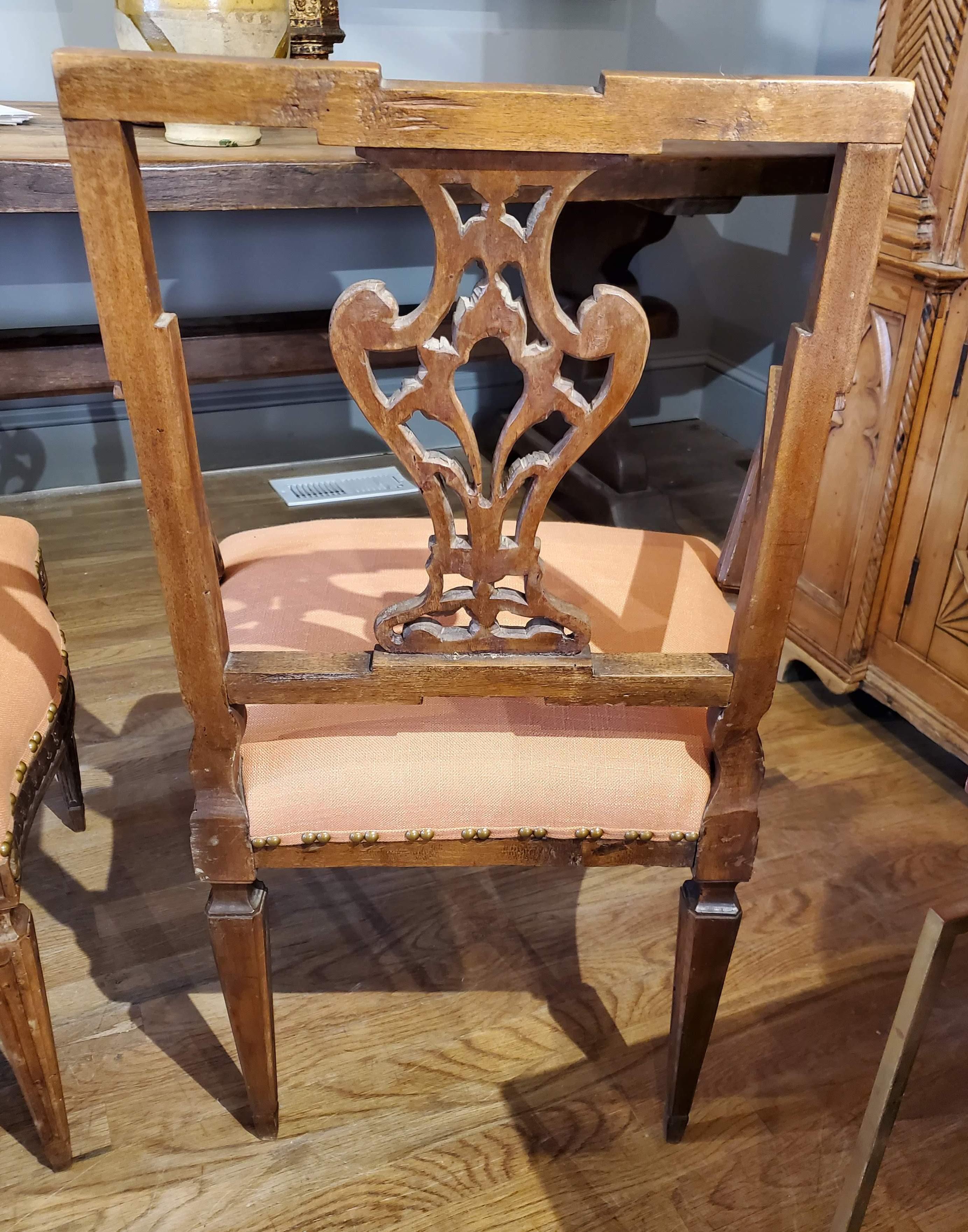 Pair of Late 18th Century Louis XVI French Provincial Walnut Armchairs 2