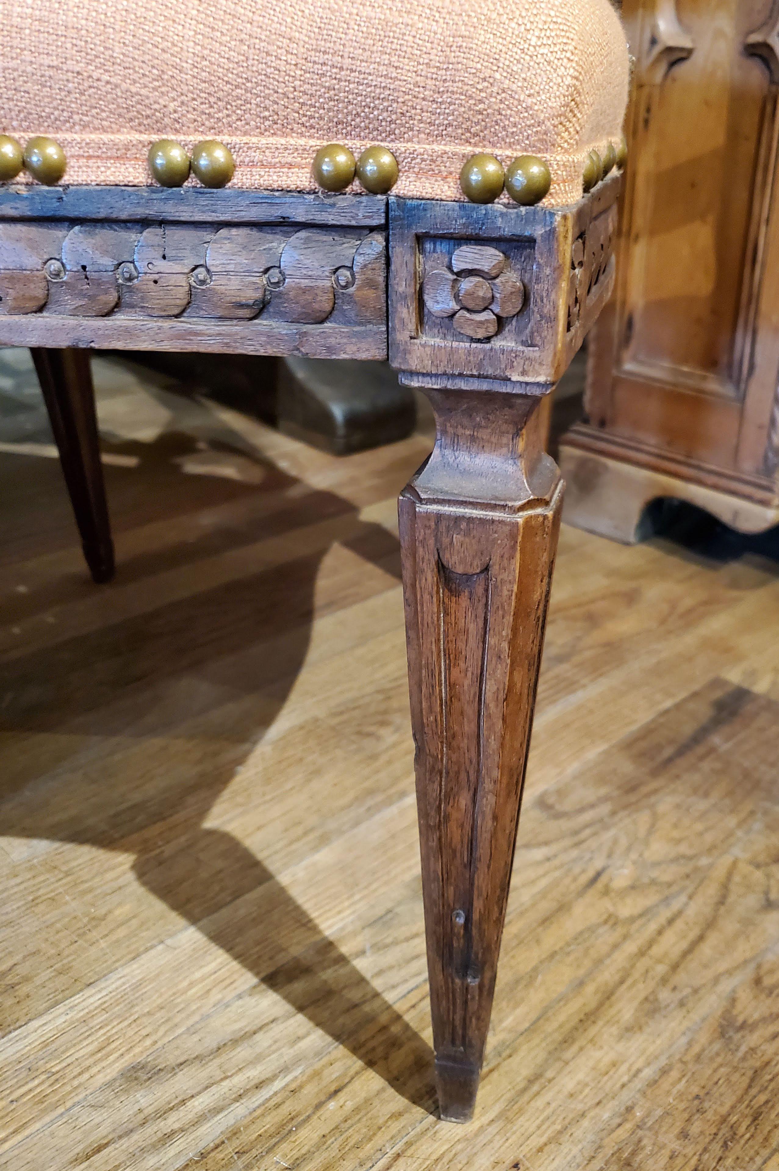 Pair of Late 18th Century Louis XVI French Provincial Walnut Armchairs 4