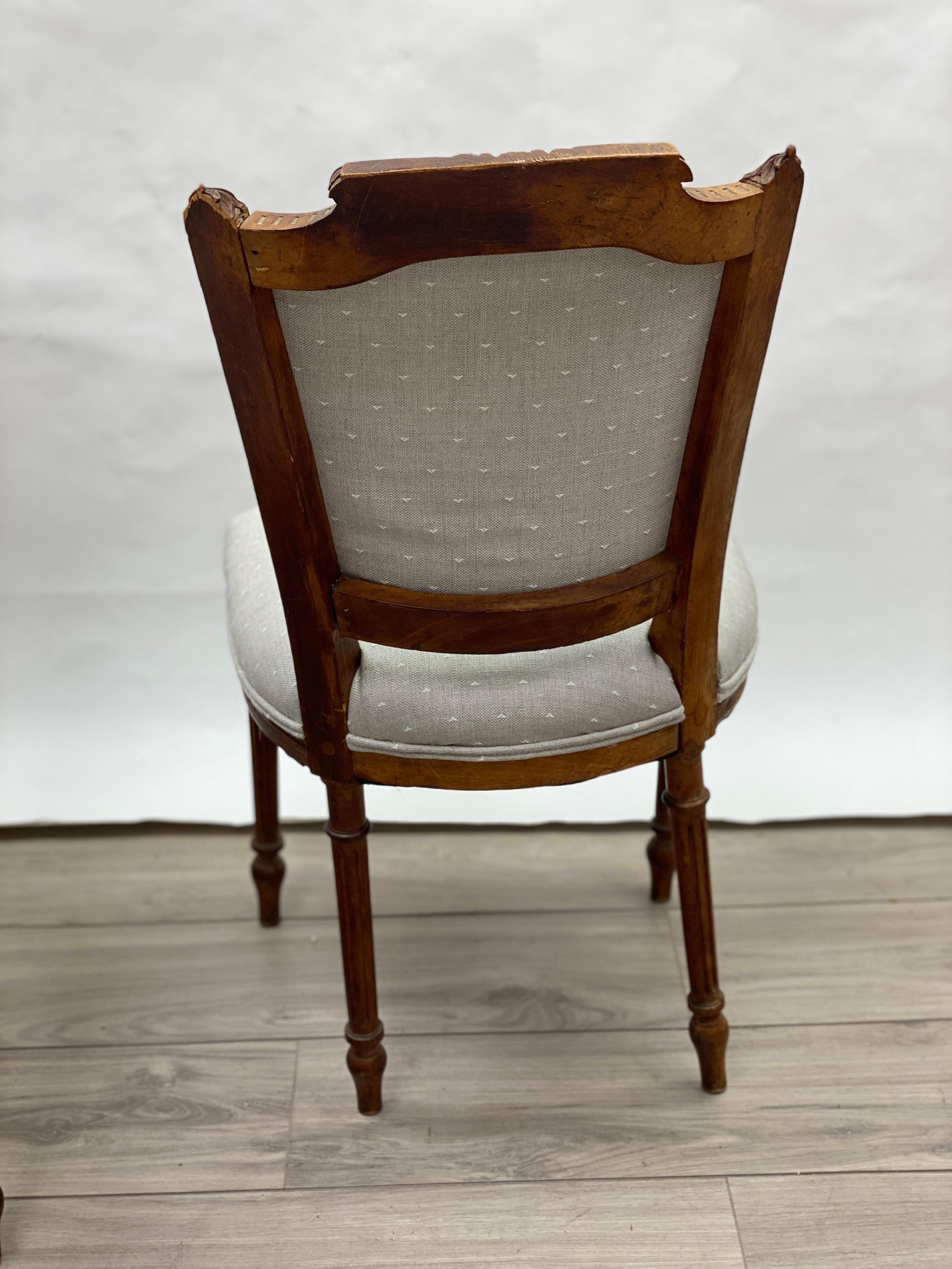 Pair of 18th Century Louis XVI Walnut Side Chairs For Sale 5