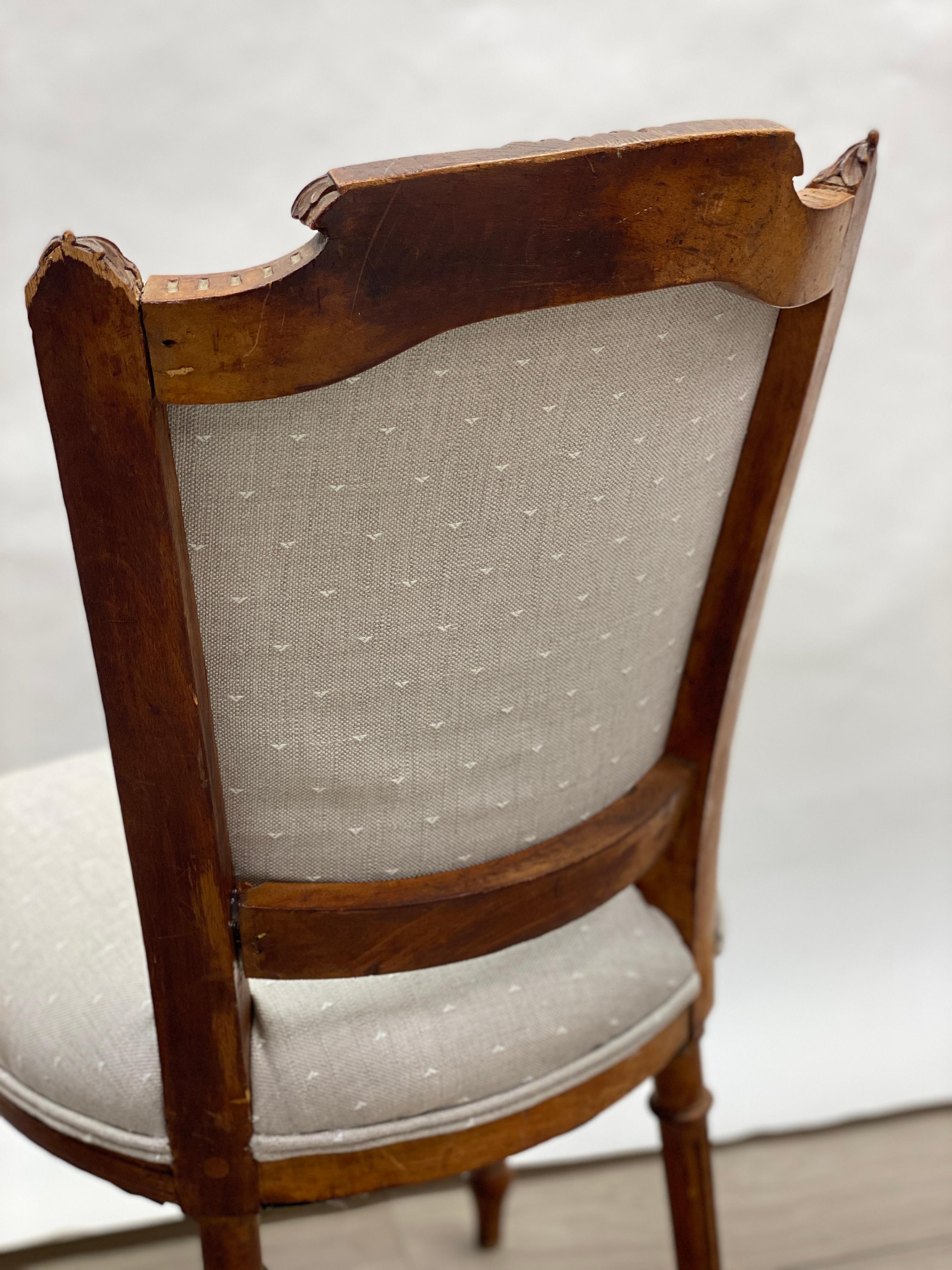 Pair of 18th Century Louis XVI Walnut Side Chairs For Sale 9