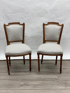 Pair of 18th Century Louis XVI Walnut Side Chairs