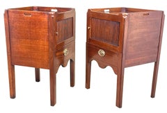 Pair Of 18th Century Mahogany Bedside Night Tables