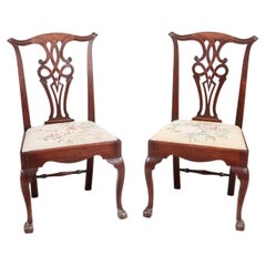 Pair of 18th Century Mahogany Chippendale Style Chairs
