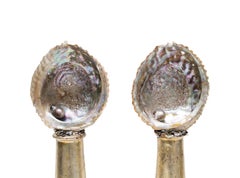 Pair of 18th Century Mecca Bases with Abalone shell and Baroque Pearls