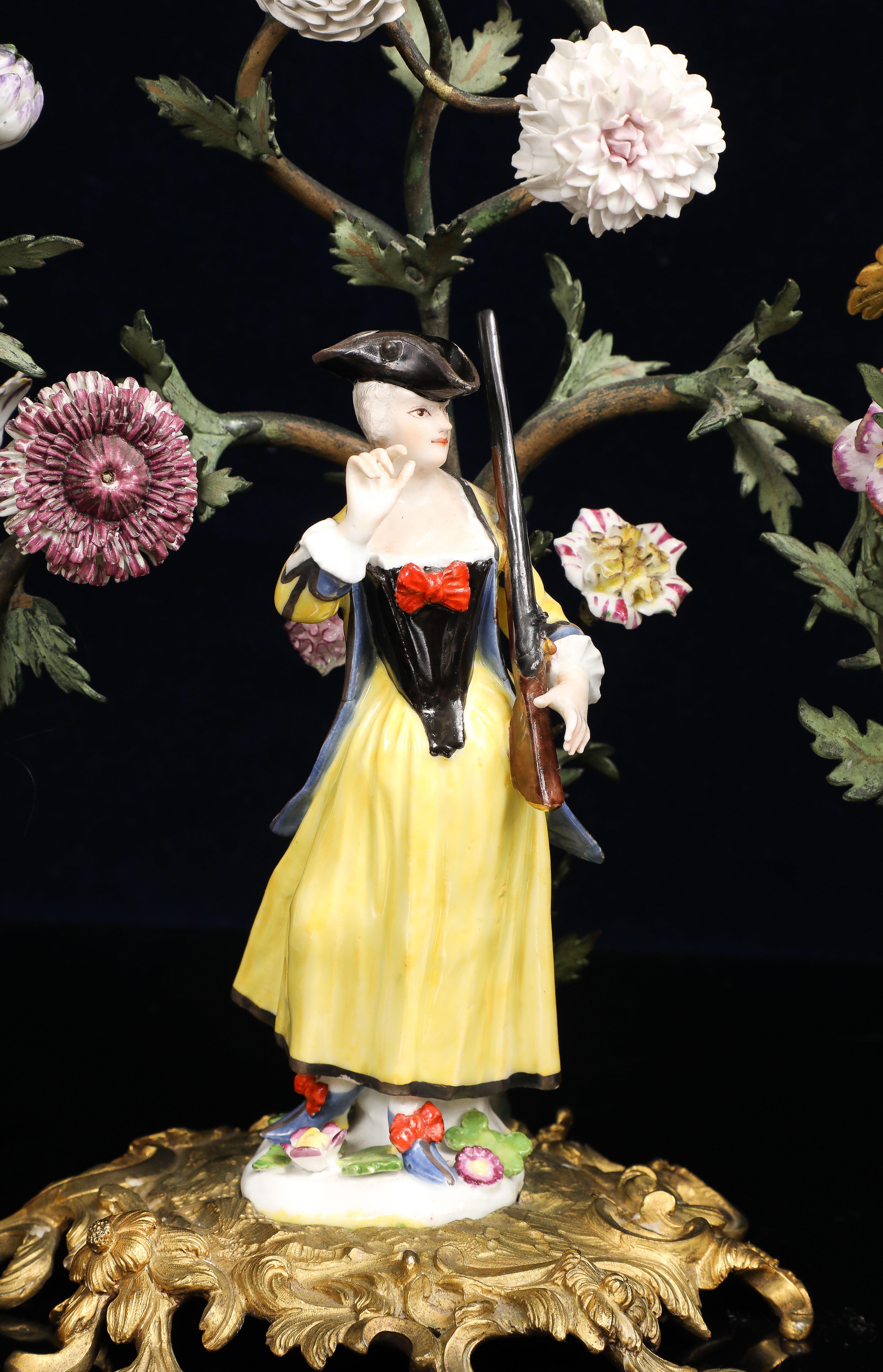 Paar Meissen Porcelain Figural & Ormolu Mounted Candelabras aus dem 18. im Angebot 4