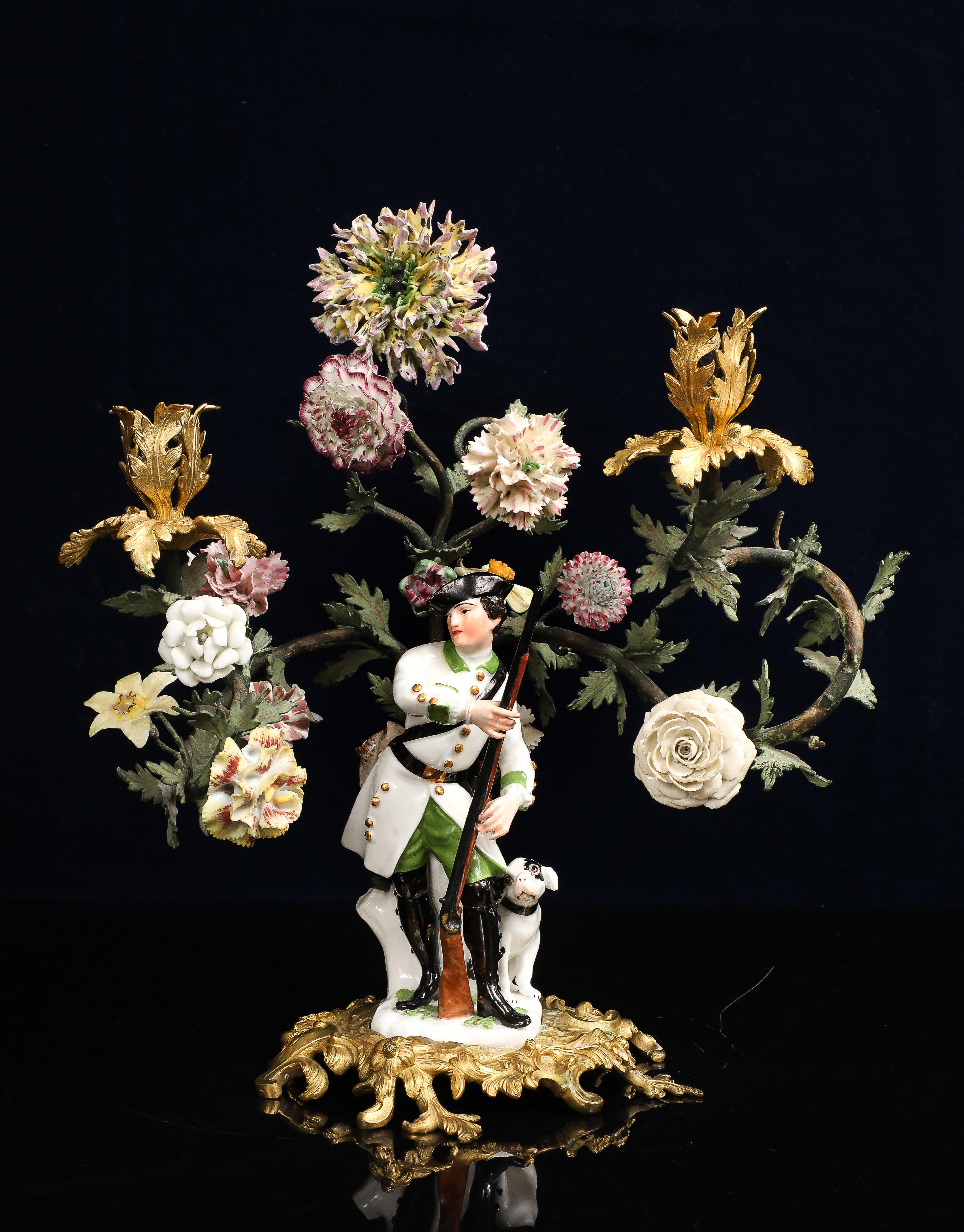 Paar Meissen Porcelain Figural & Ormolu Mounted Candelabras aus dem 18. im Angebot 2