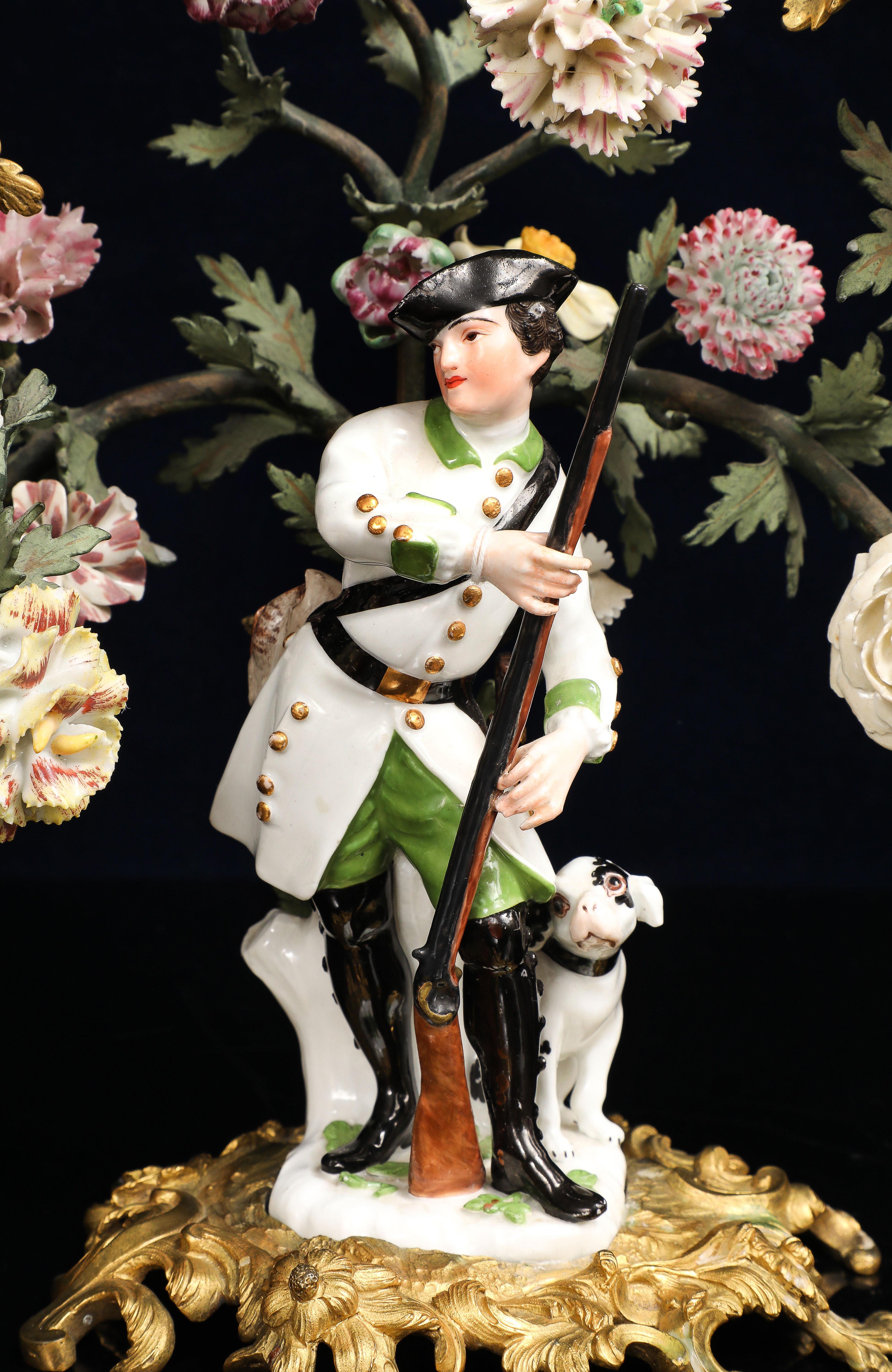 Paar Meissen Porcelain Figural & Ormolu Mounted Candelabras aus dem 18. im Angebot 3