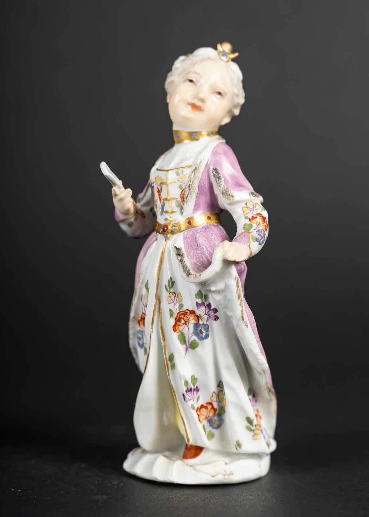 Luigi XVI Coppia di soggetti in Meissen Porcelain del XVIII secolo. in vendita