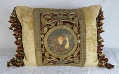 Pair of 18th Century Metallic Embroidered Velvet Pillows