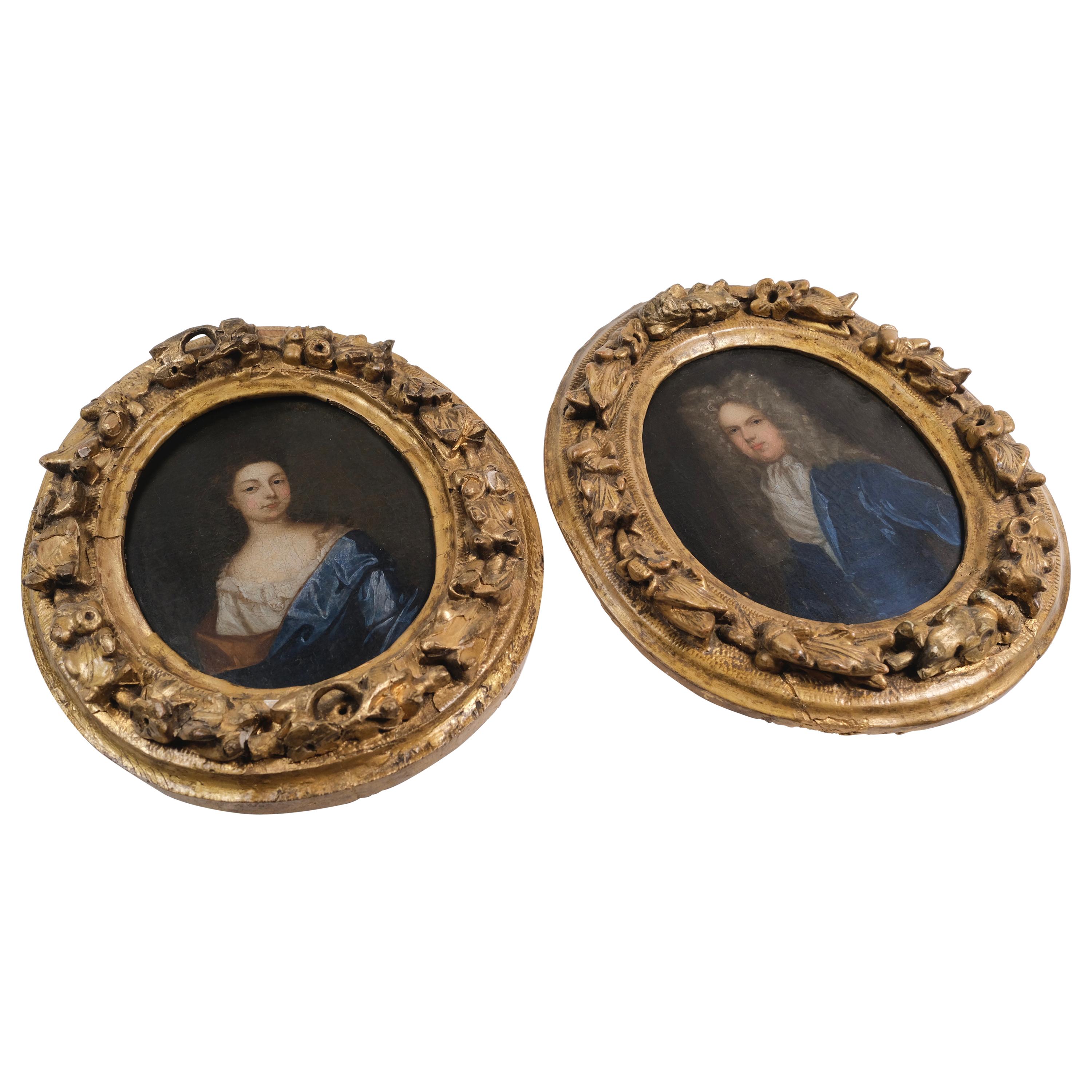 Pair of 18th Century Miniature Portraits of Ludwig I and Theresa