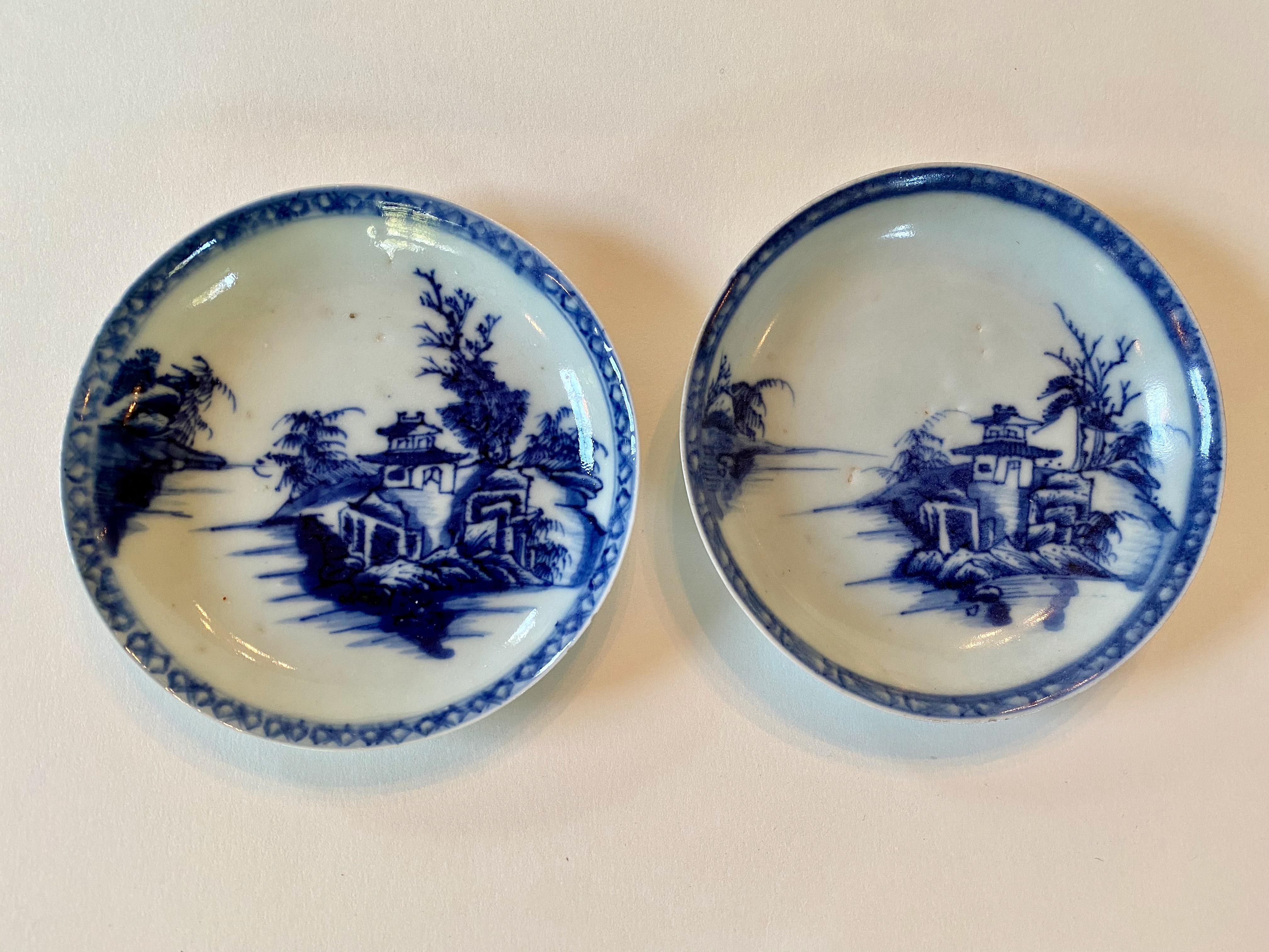 Mid-18th Century Two Sets of 18th Century Nanking Cargo Cups and Saucers