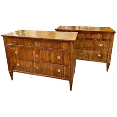 Pair of 18th Century Neoclassical Walnut Commodes