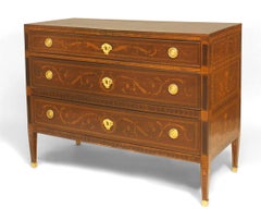 Pair of Italian Neo-Classic Walnut Commodes