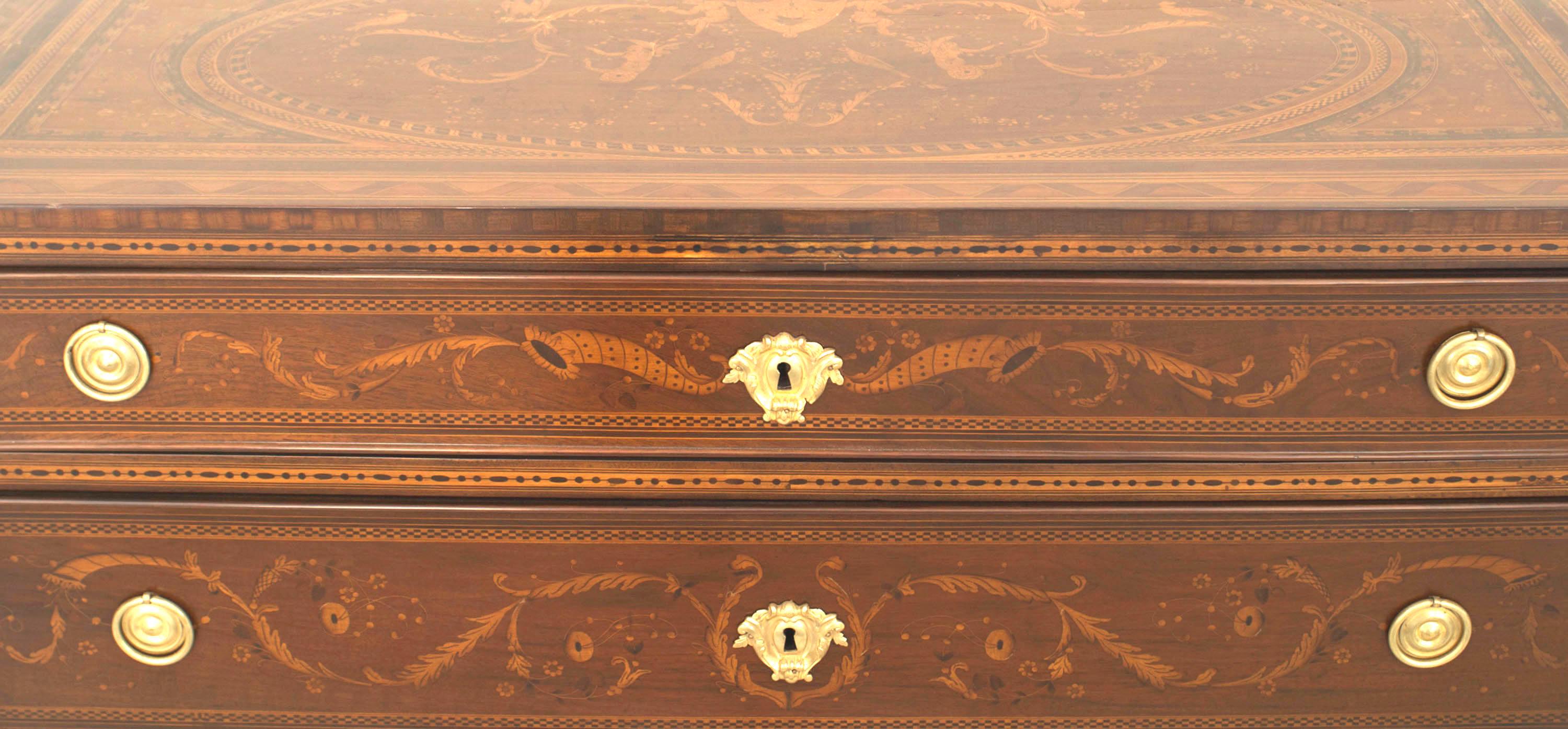 Pair of Italian Neo-Classic Walnut Commodes In Good Condition For Sale In New York, NY